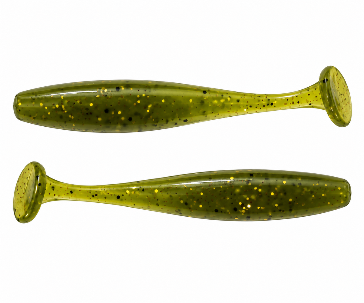 3.5" Smooth Paddle Tail- Watermelon Red / Gold Flake